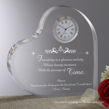 В форме сердца Кристалл часы для домашнего украшения